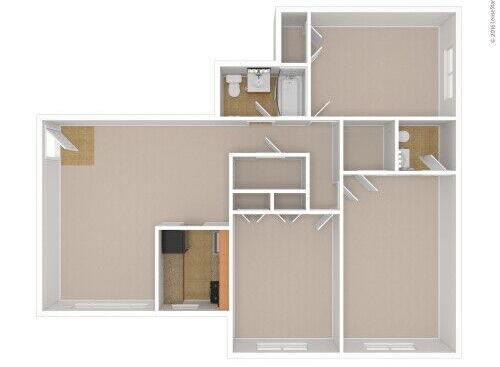 Verona at Suitland Metro - Raphael - 3 bed - 1.5 bath - 1057 sf