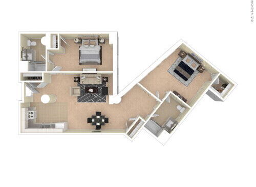 Landmark at Sibley Square - Two Bedroom/Two Bathroom - 2 bed - 2 bath - 1034 sf