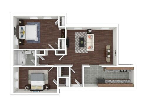 Brightwood Communities - 2 Bedroom - 2 bed - 2 bath - 669 sf