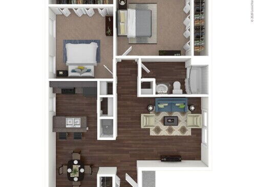 Forest Oaks - B1 - 2 bed - 1 bath - 850 sf