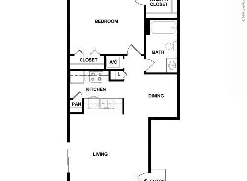 Forest Oaks - A3 - 1 bed - 1 bath - 700 sf