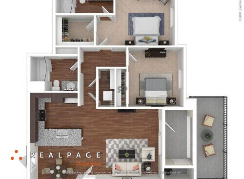 Hollister Village - Plan B5 - 2 bed - 2 bath - 1165 sf