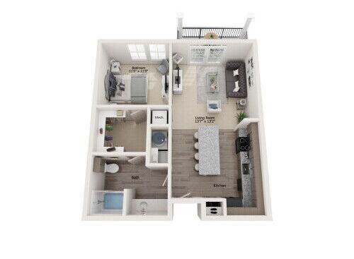 A1B: Beds - 1: Baths - 1: SqFt Range - 731 to 731