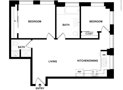 Medici Artist Lofts - Da Vinci - 2 bed - 2 bath - 815 sf