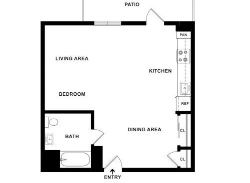 The Atchison - Studio - Studio bed - 1 bath - 575 sf