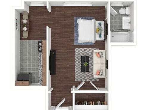 Brightwood Communities - Studio - Studio bed - 1 bath - 400 sf