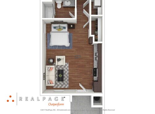 Hollister Village - Plan S3 - Studio bed - 1 bath - 682 sf