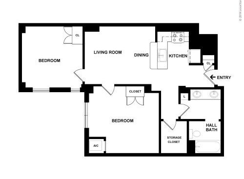 Carson Square Apartments - S - 2 bed - 1 bath - 874 sf