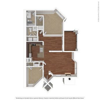 One Bedroom w/ Study - Plank Floors: Beds - 1: Baths - 1.5: SqFt Range - 975 to 975