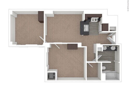 Carson Square Apartments - S - 2 bed - 1 bath - 874 sf