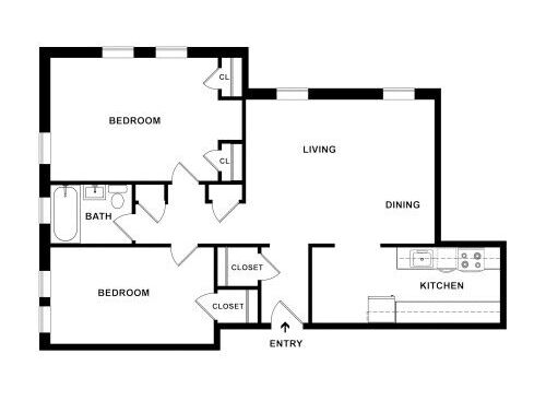 Brightwood Communities - 2 Bedroom - 2 bed - 2 bath - 669 sf
