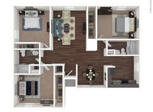 Forest Oaks - C1 - 3 bed - 2 bath - 1200 sf