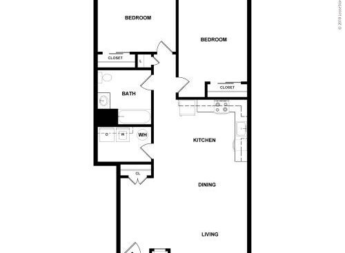Riverside Arms - Two Bedroom One Bath - 2 bed - 1 bath - 915 sf