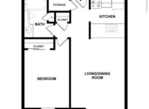 Ravenswood Station - 1 Bedroom B - 1 bed - 1 bath - 598 sf