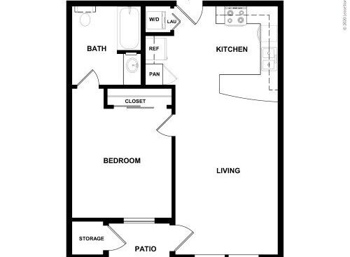 Oak Park 4 - One Bedroom Flat - 1 bed - 1 bath - 666 sf