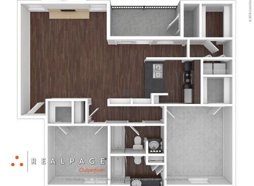 3 Thousand One Crystal Springs - B3 - 2 bed - 2 bath - 1081 sf