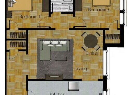 1 Bedroom: Beds - 2: Baths - 1: SqFt Range - 796 to 1058