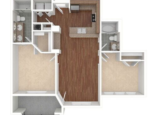 The Landing At Briarcliff Apartments - C1 - 2 bed - 2 bath - 1024 sf