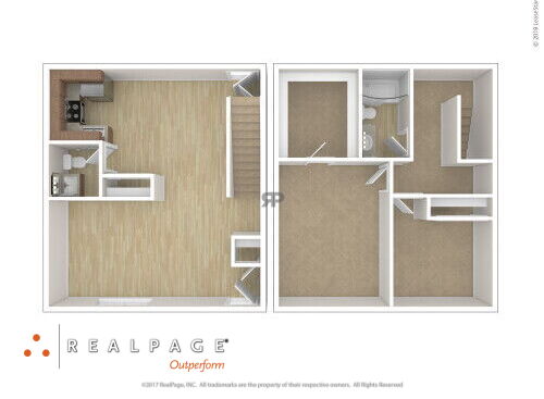 Woodfield Heights Apartments - Style CC - 2 bed - 1.5 bath - 1204 sf