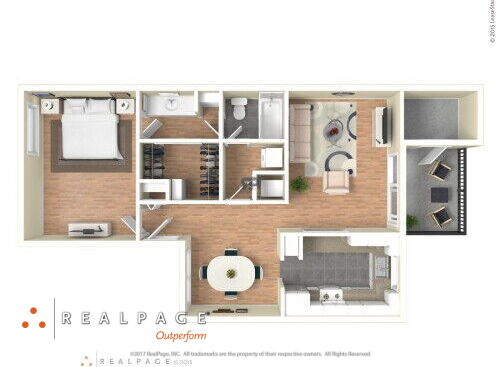 Plan B: Beds - 1: Baths - 1: SqFt Range - 818 to 818