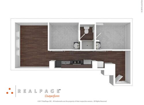 Keystone Flats - The Penn - 2 bed - 1 bath - 579 sf