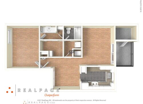 Plan B: Beds - 1: Baths - 1: SqFt Range - 818 to 818