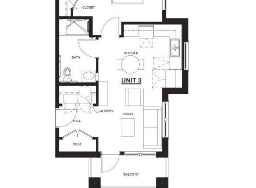 1 Bedroom Garden: Beds - 1: Baths - 1: SqFt Range - 686 to 686
