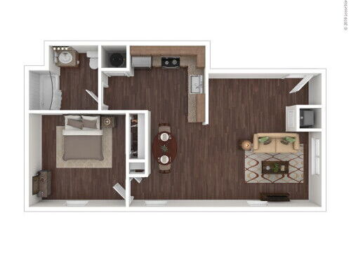 Riverside Arms - One Bedroom One Bath - 1 bed - 1 bath - 651 sf