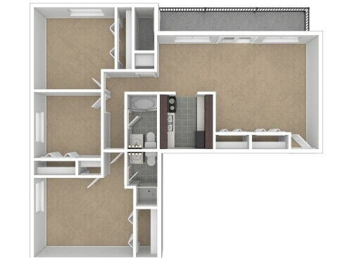 The Milano - Michelangelo - 3 bed - 2 bath - 989 sf