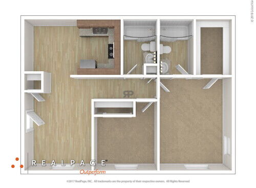 Woodfield Heights Apartments - Style DD - 2 bed - 2 bath - 1015 sf