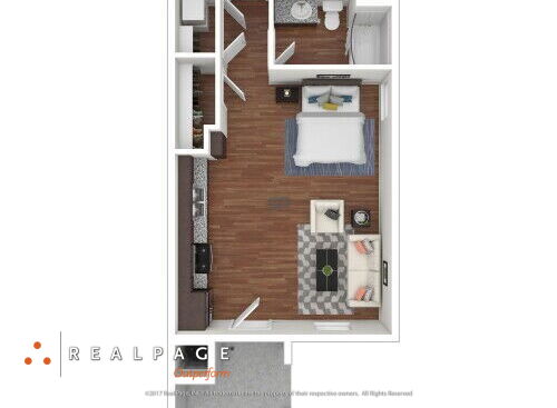Hollister Village - Plan S1 - Studio bed - 1 bath - 558 sf