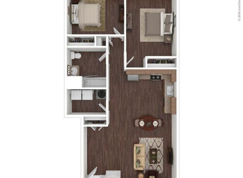 Riverside Arms - Two Bedroom One Bath - 2 bed - 1 bath - 915 sf