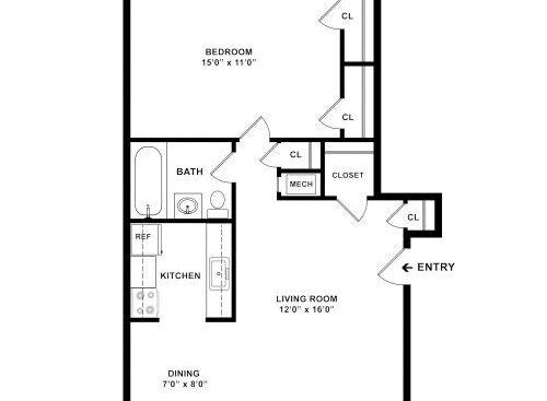 Franklin/Jefferson: Stealth: Beds - 1: Baths - 1: SqFt Range - 510 to 510
