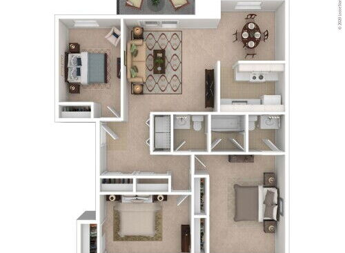 Windsor Gardens - Three Bedroom Deluxe - 3 bed - 1.5 bath - 1150 sf