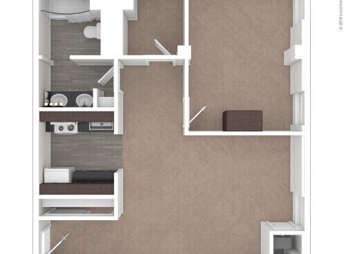 Carson Square Apartments - U - 1 bed - 1 bath - 463 sf