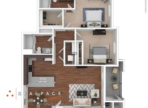 Hollister Village - Plan B4 - 2 bed - 2 bath - 1165 sf