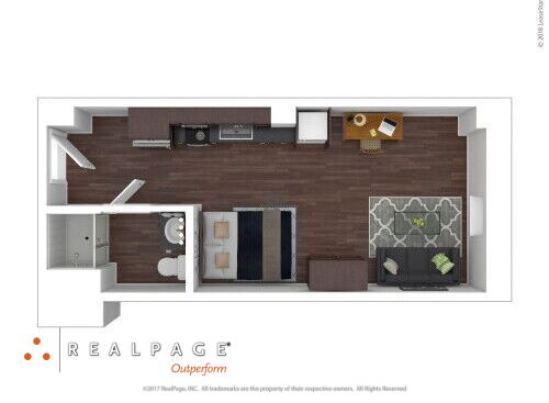 Keystone Flats - The Downtown- 11 - Studio bed - 1 bath - 322 sf