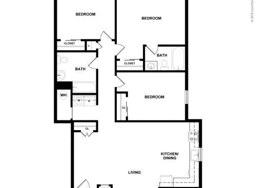 Riverside Arms - Three Bedroom Two Bath - 3 bed - 2 bath - 1150 sf