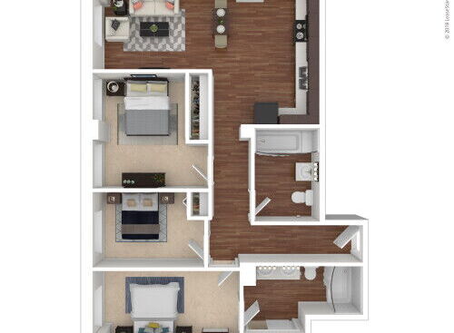 Medici Artist Lofts - Monet - 3 bed - 2 bath - 950 sf