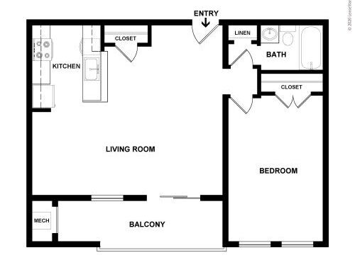 Capri - A: Beds - 1: Baths - 1: SqFt Range - 754 to 754