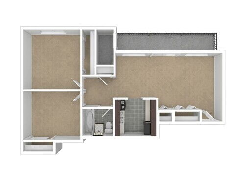 The Milano - Donatello - 2 bed - 1 bath - 854 sf