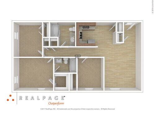 Woodfield Heights Apartments - Style BB - 3 bed - 2 bath - 1158 sf