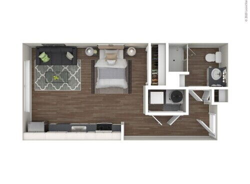 Bridge Park - Owens - Studio bed - 1 bath - 455 sf