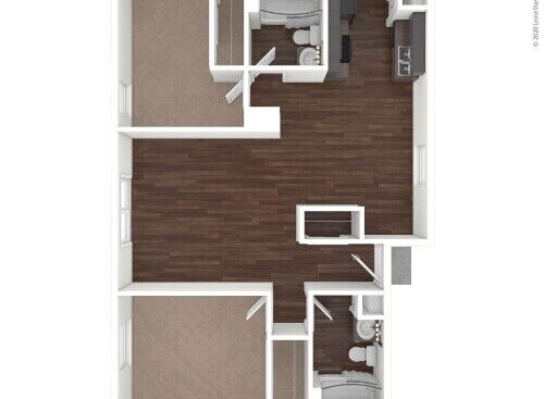 Forest Oaks - B3 - 2 bed - 2 bath - 950 sf