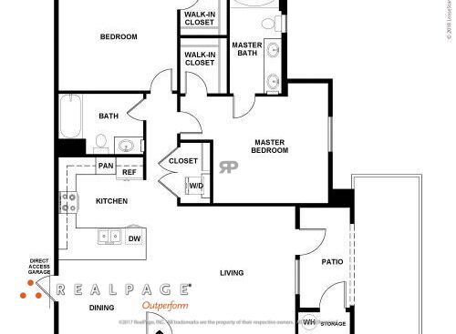 Hollister Village - Plan B6 - 2 bed - 2 bath - 1194 sf