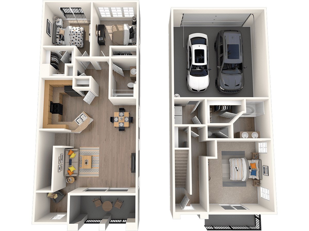3 Bed 2 Bath C R1 floor plan