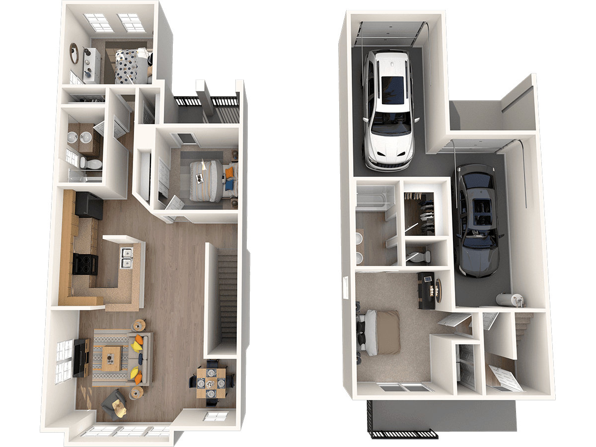 3 Bed 2 Bath A R1 floor plan