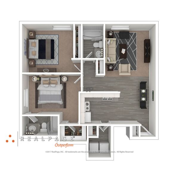 B2 - Two Bedroom, Two Bathroom Starting at $1065