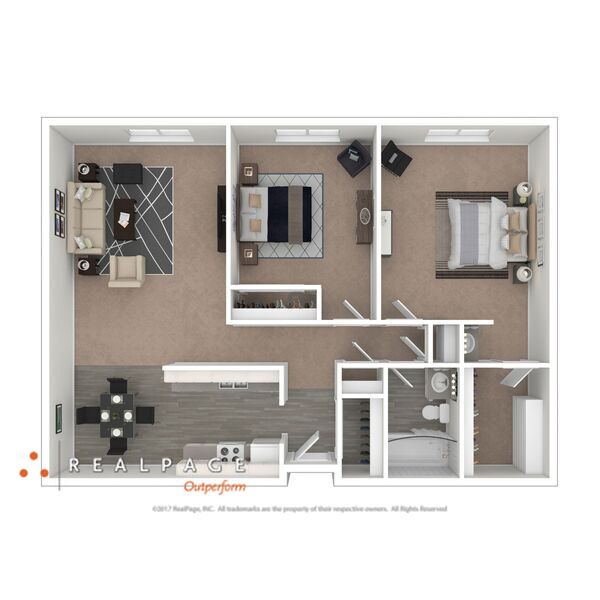 B1 - Two Bedroom, One 1/4 Bathroom Starting at $965